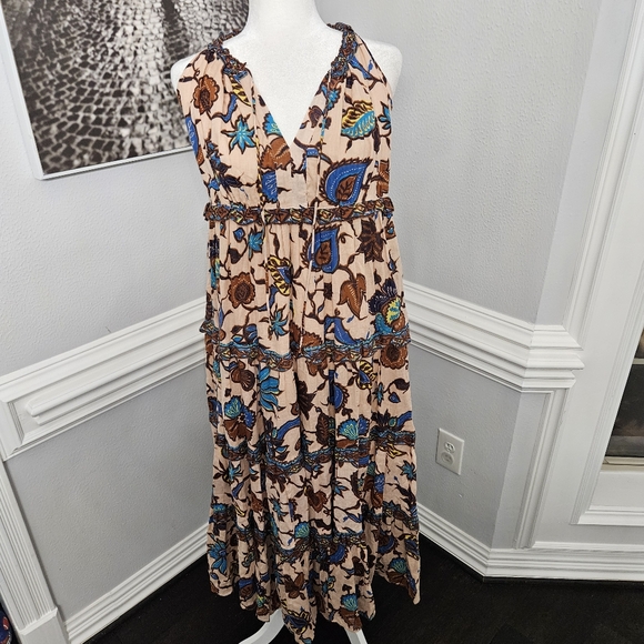 NWT Anthropologie Love The Label Boho Printed Maxi Dress Size XS P 100% cotton - Picture 5 of 13